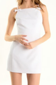 spaghetti strap with two bows on strap