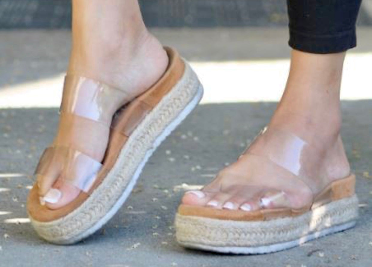 Clear two strap platforms