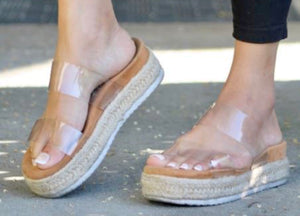 Clear two strap platforms