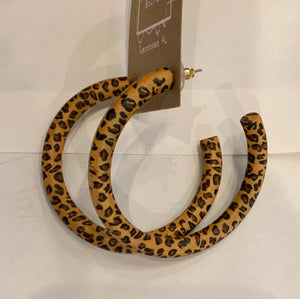 wooden leopard hoops
