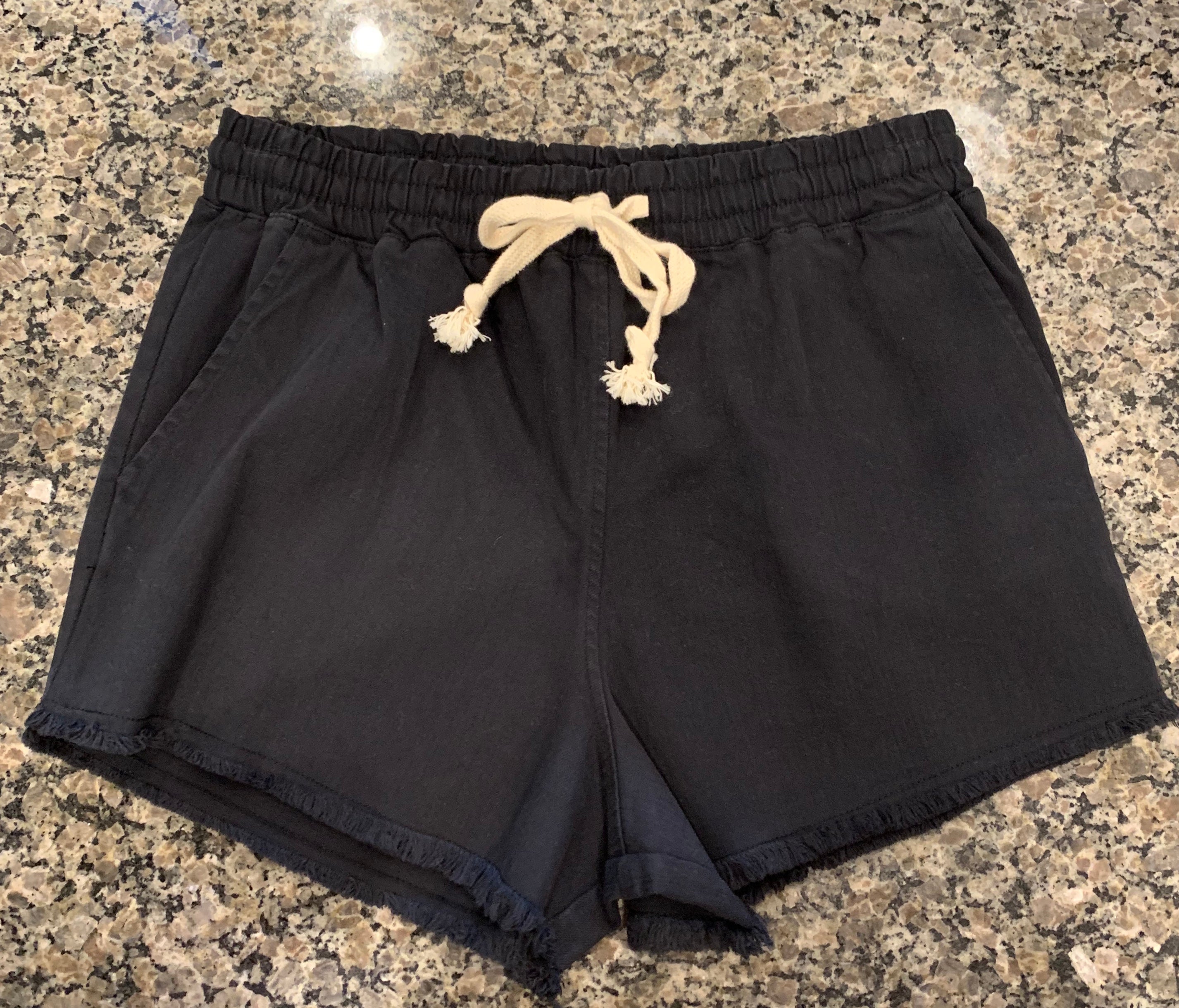Cotton cut offs rope tie