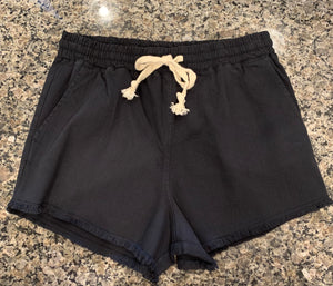 Cotton cut offs rope tie