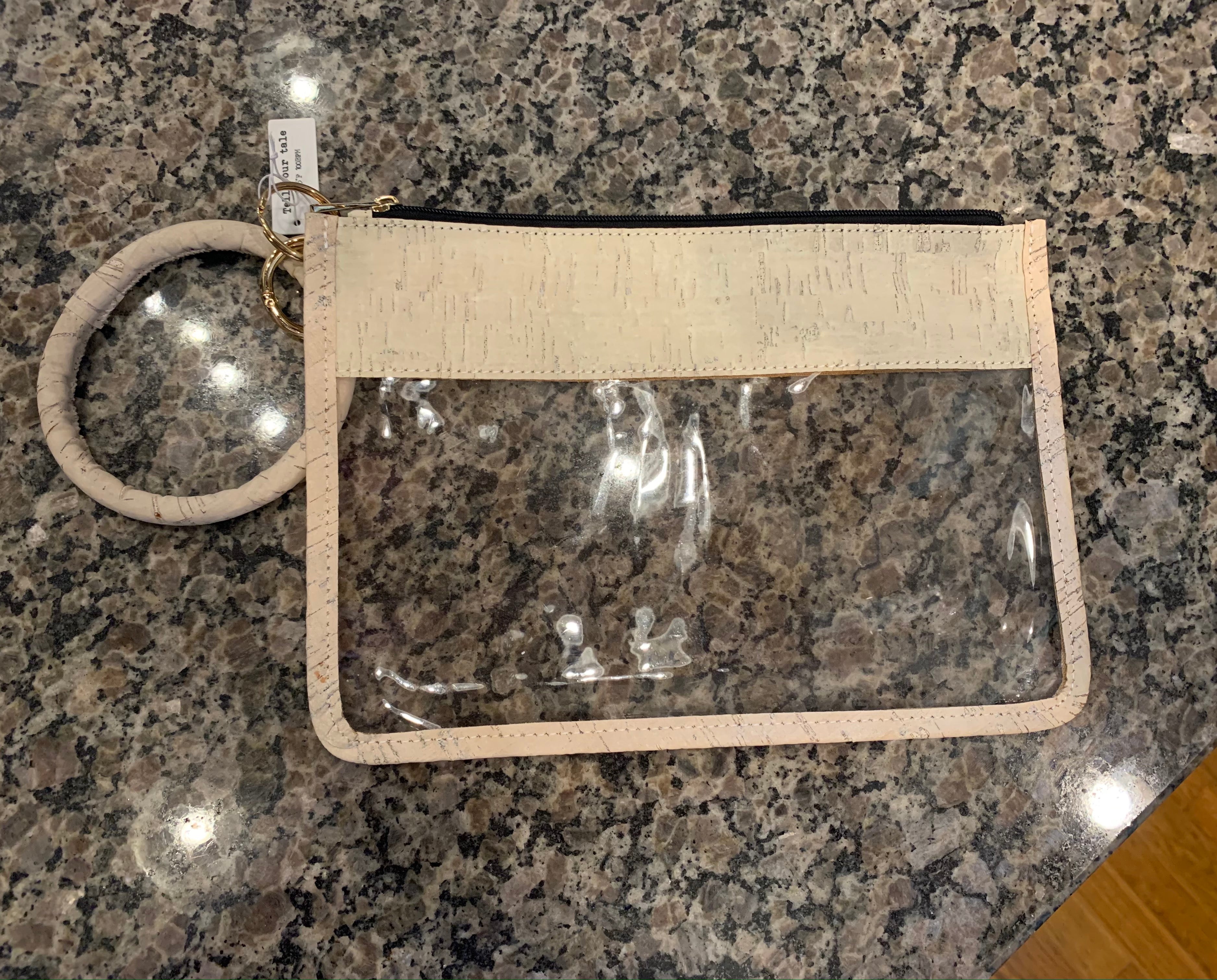 wristlet keychain with clear clutch