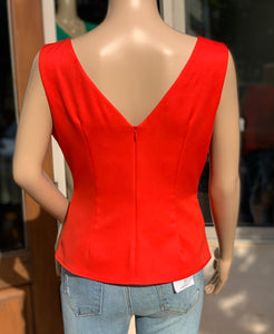 Tomato Belen pleated bow top