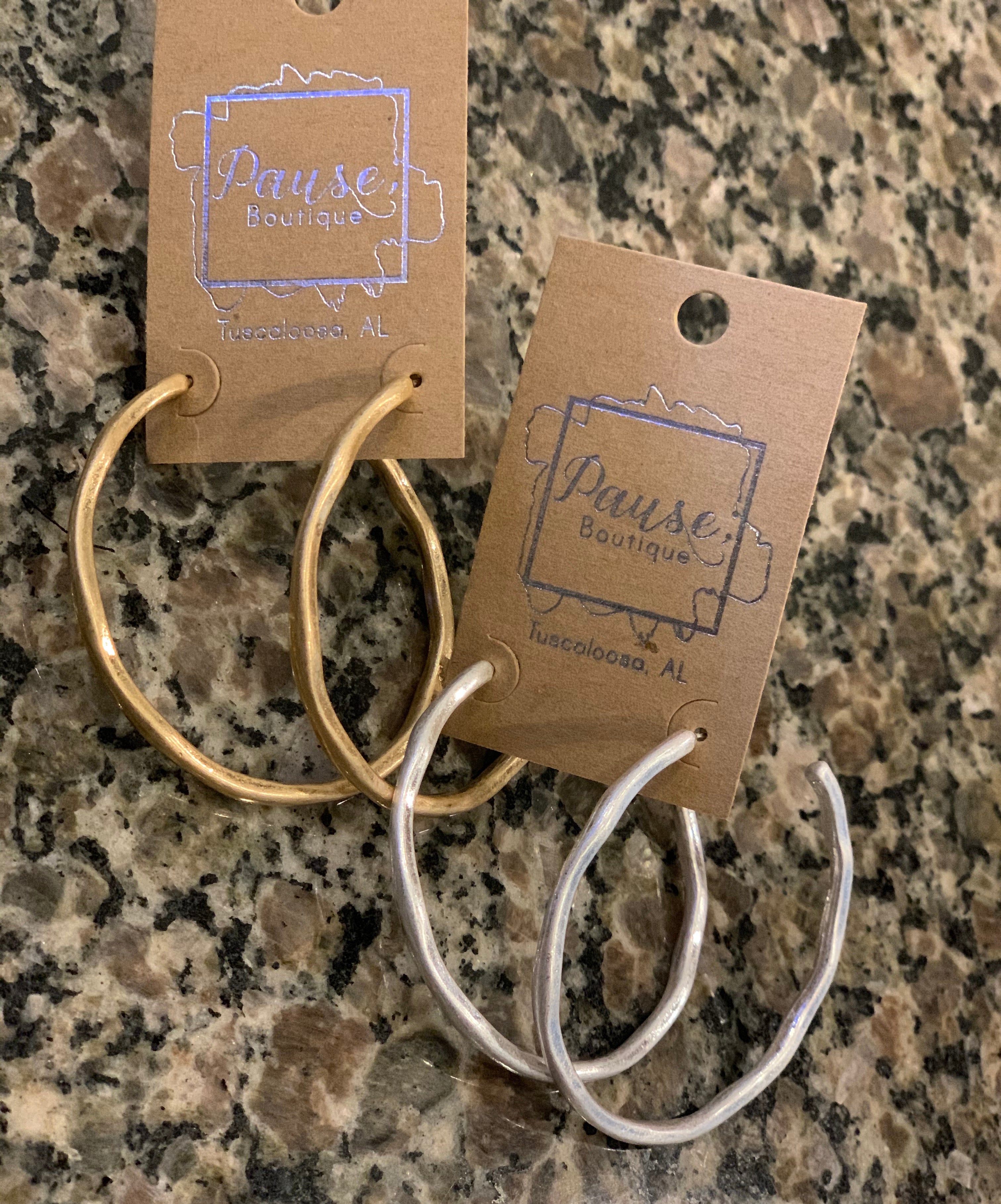 Basic hammered matte hoops