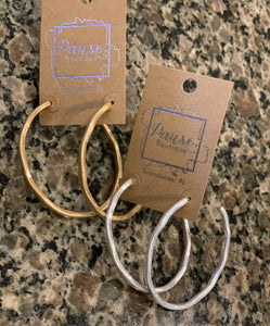 Basic hammered matte hoops