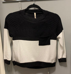 Girls color block thin sweater