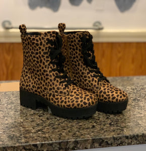 Leopard combat boots