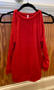 Girls red cold shoulder and elbow