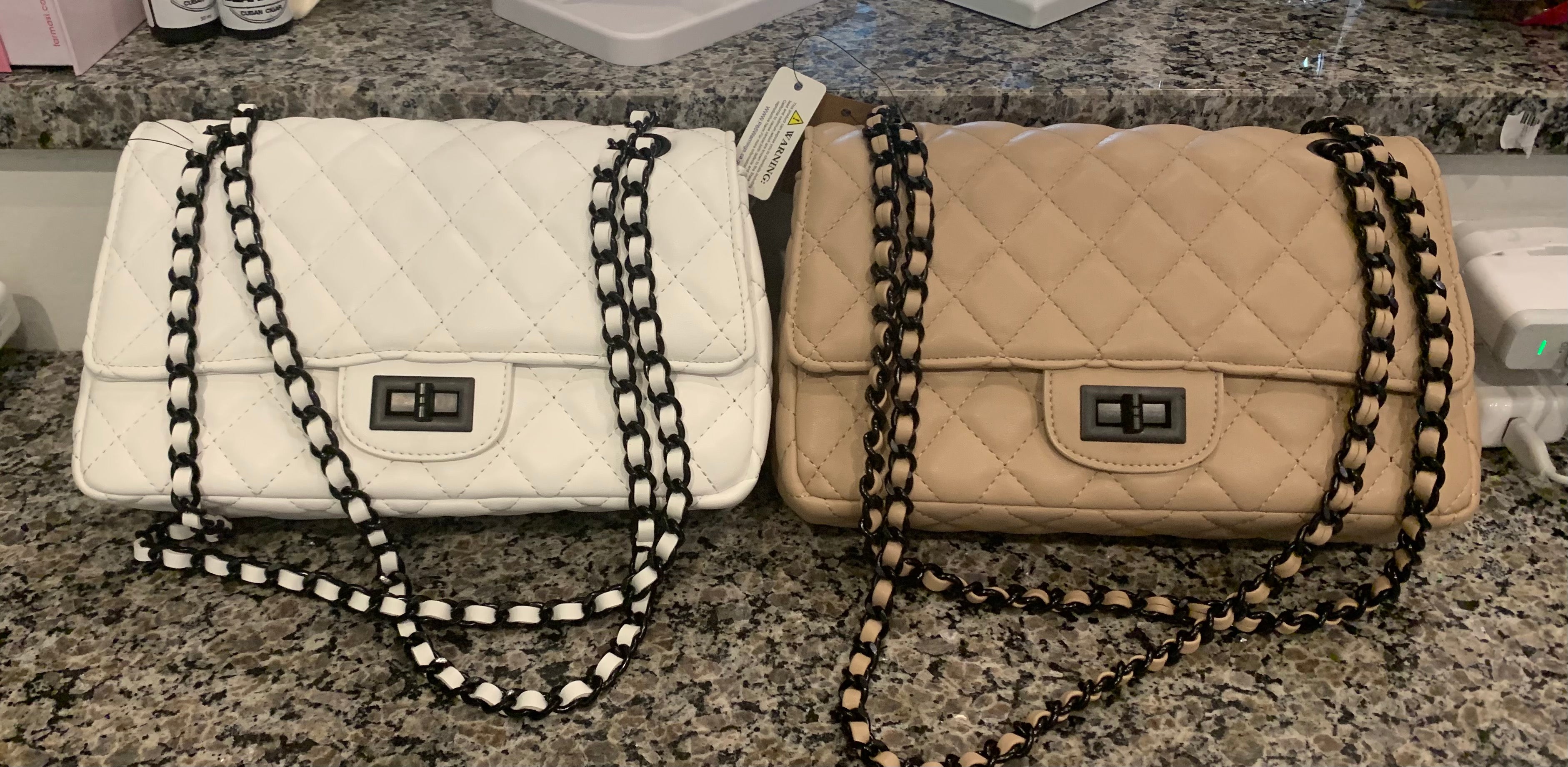 quilted woven chain bags