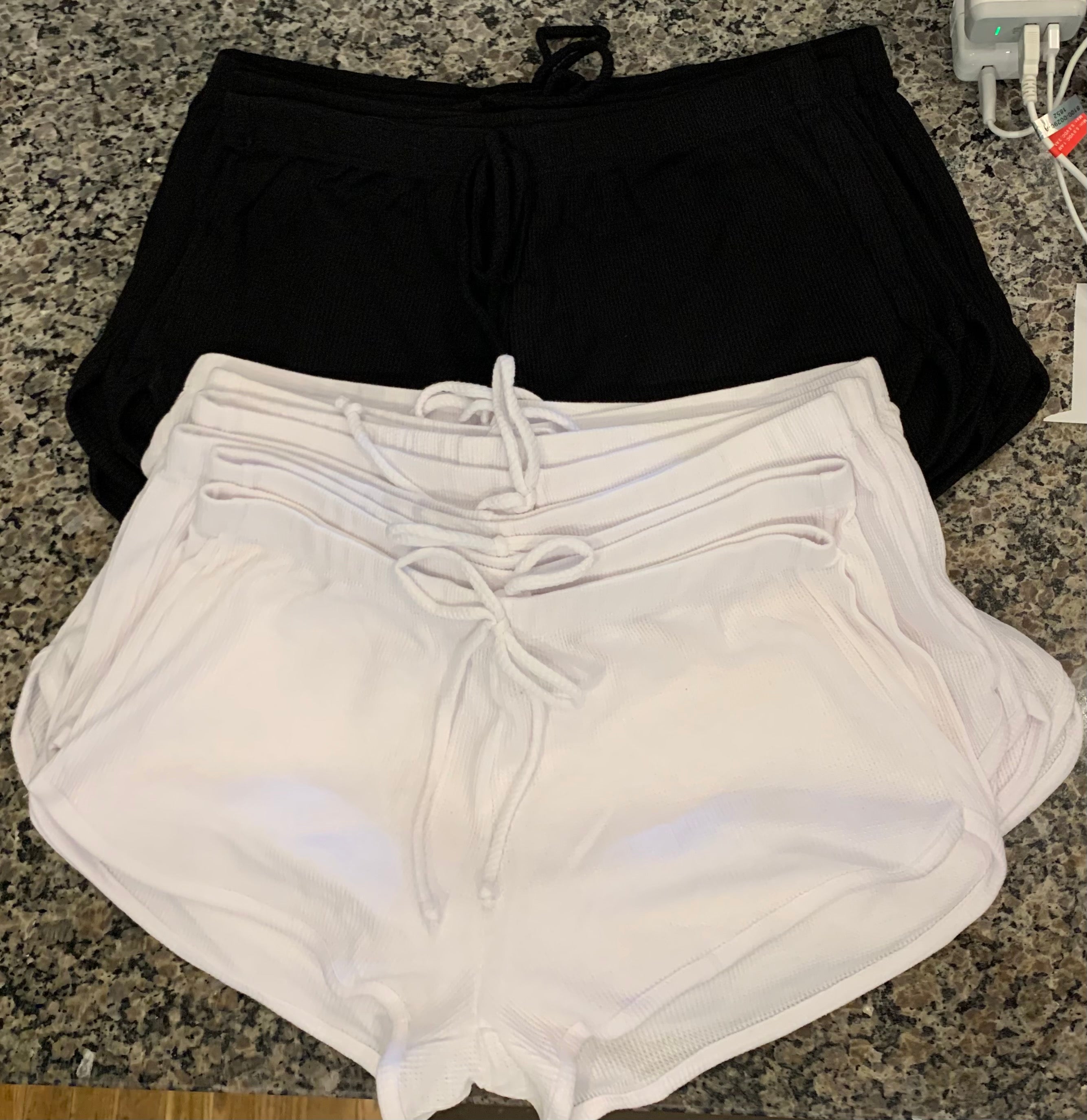 basic comfy waffle shorts