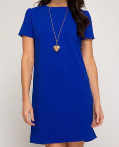 Short Sleeve Solid Dress