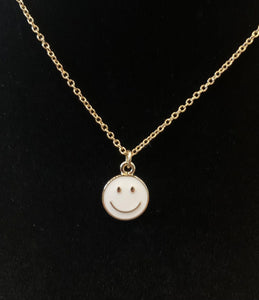 epoxy disc smiley face pendant
