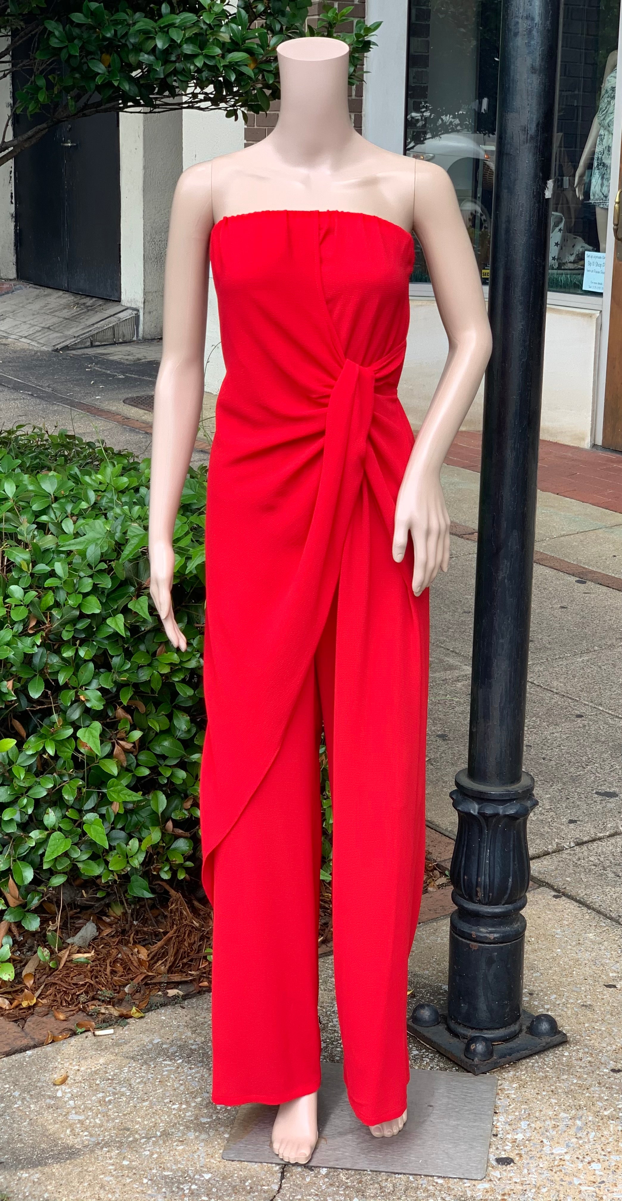 textured solid wrap jumpsuit