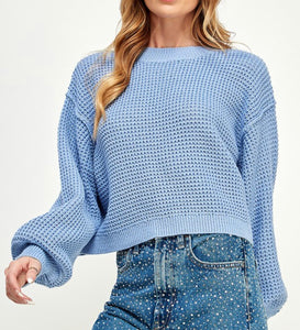 3D knitted short sweater