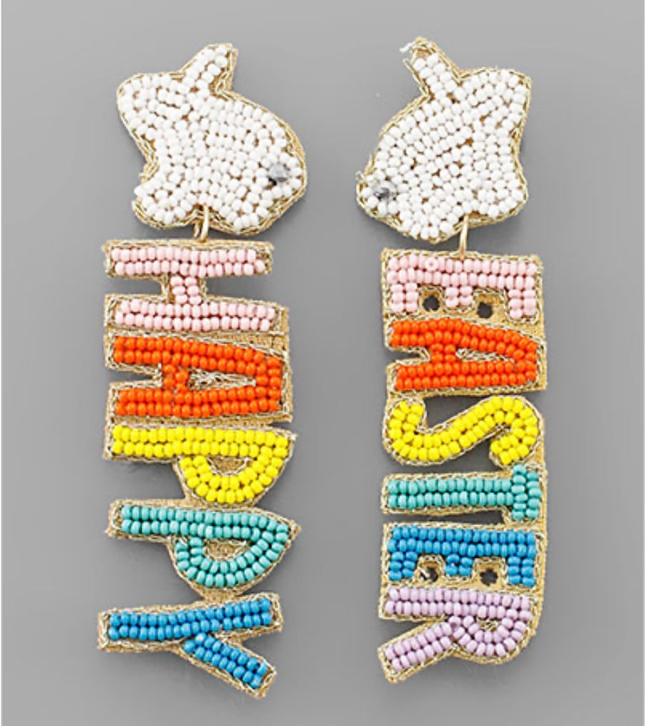 Happy easter letters earrings