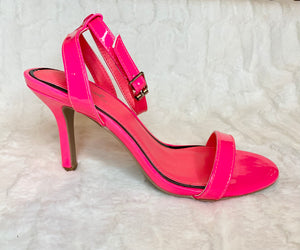 Neon pink shiny heel