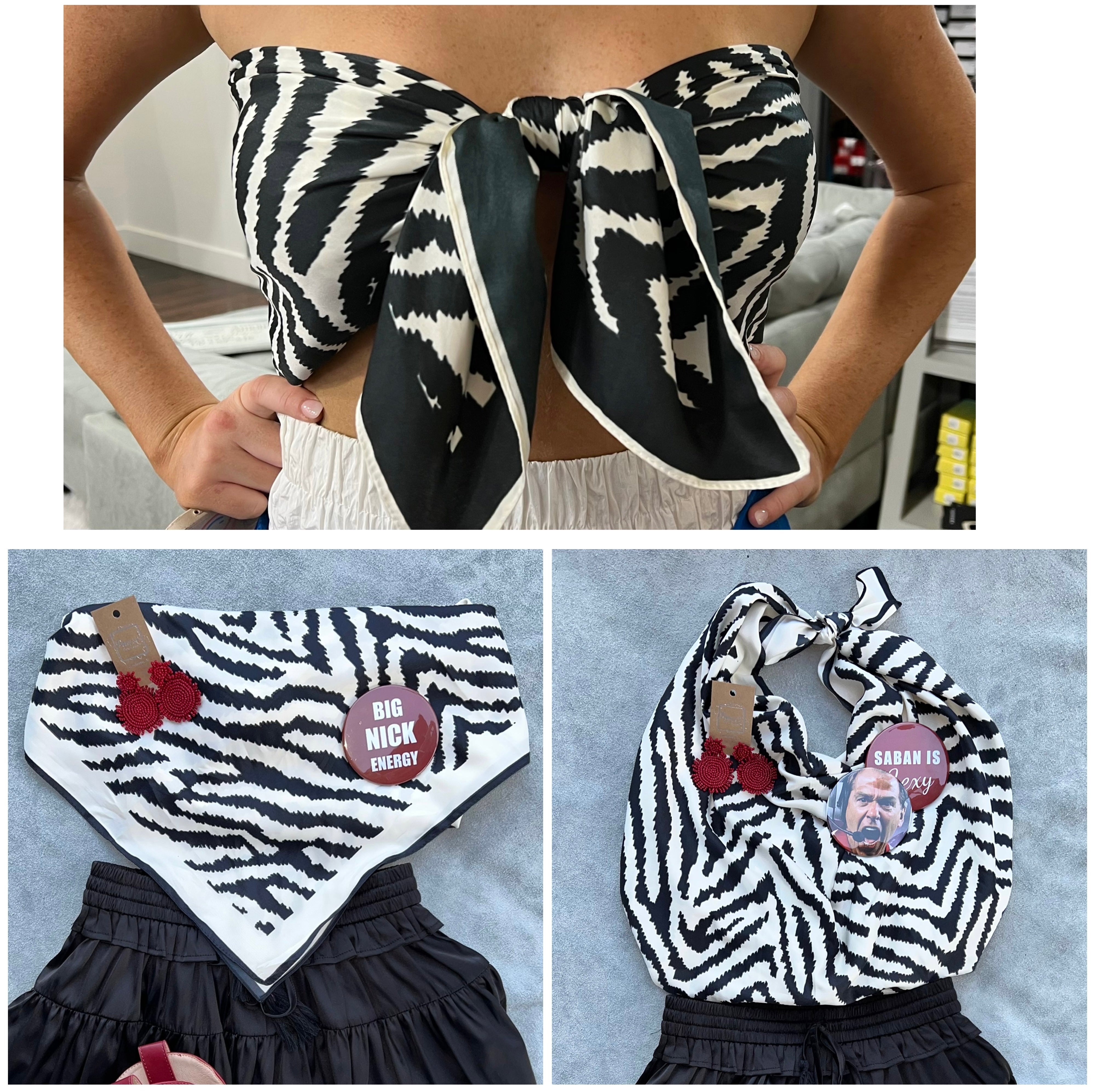 Zebra square scarf