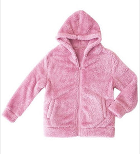 Girls Faux fur zip up hoodie