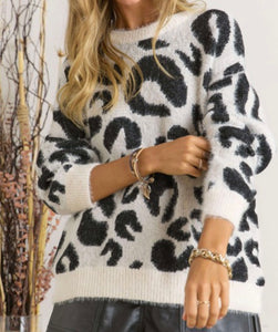 Super fuzzy leopard sweater