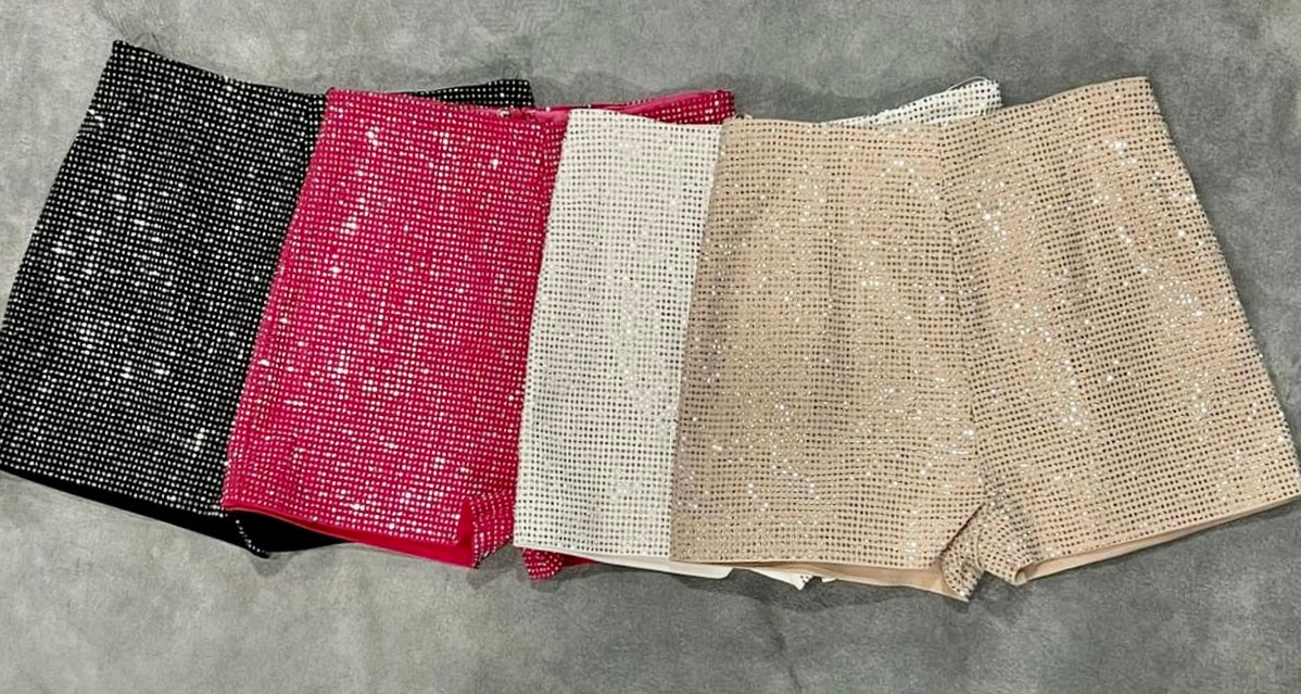 Bedazzled high waist shorts