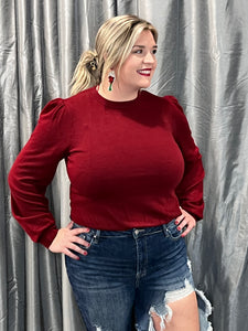 Balloon sleeve bodysuit sweater