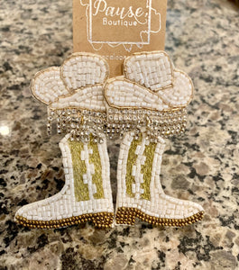 beaded and rhinestone hat boots