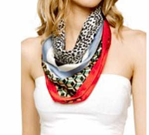 printed silky square scarf