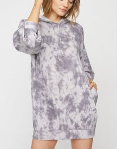 Terry cloth tie dye hoodie dress