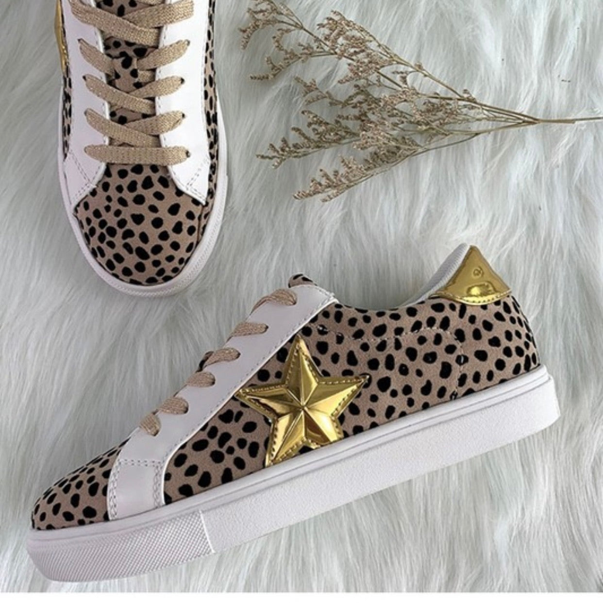 Low top animal print sneakers