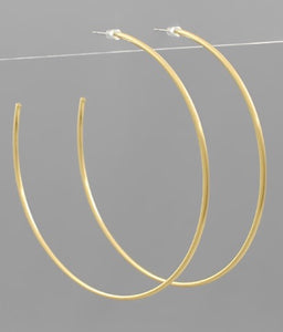 Large thin matte gold hoops
