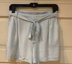 tencel tie waist shorts