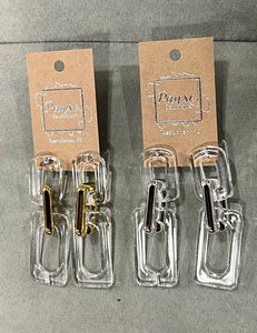 acrylic rectangles with metal middle