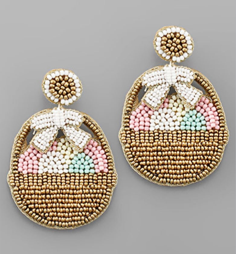 Easter egg basket earrings