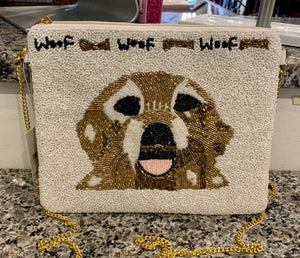 woof beaded bag