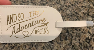 Cream Adventure Luggage Tag