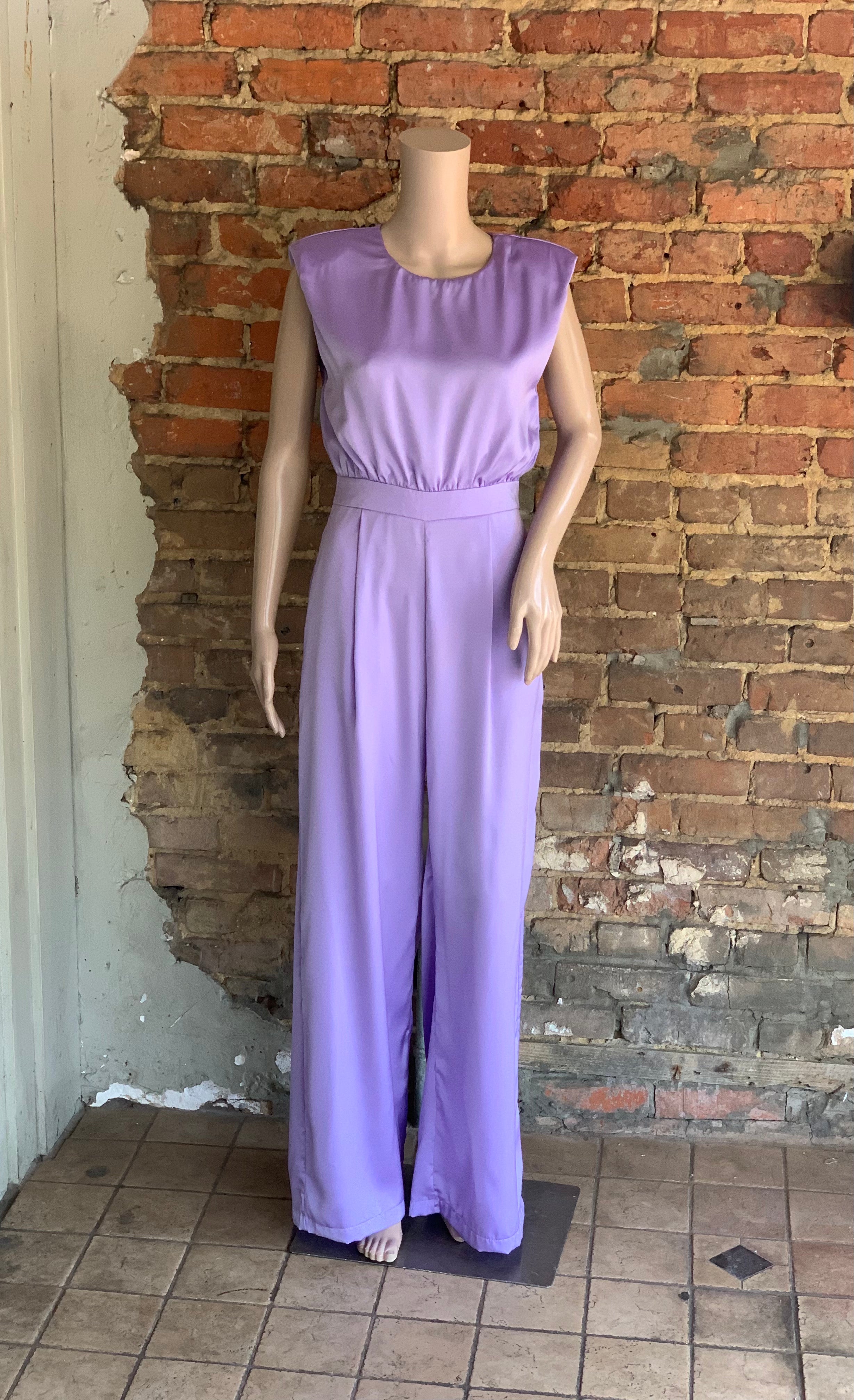 Wide leg jumpsuit with shoulder pad top