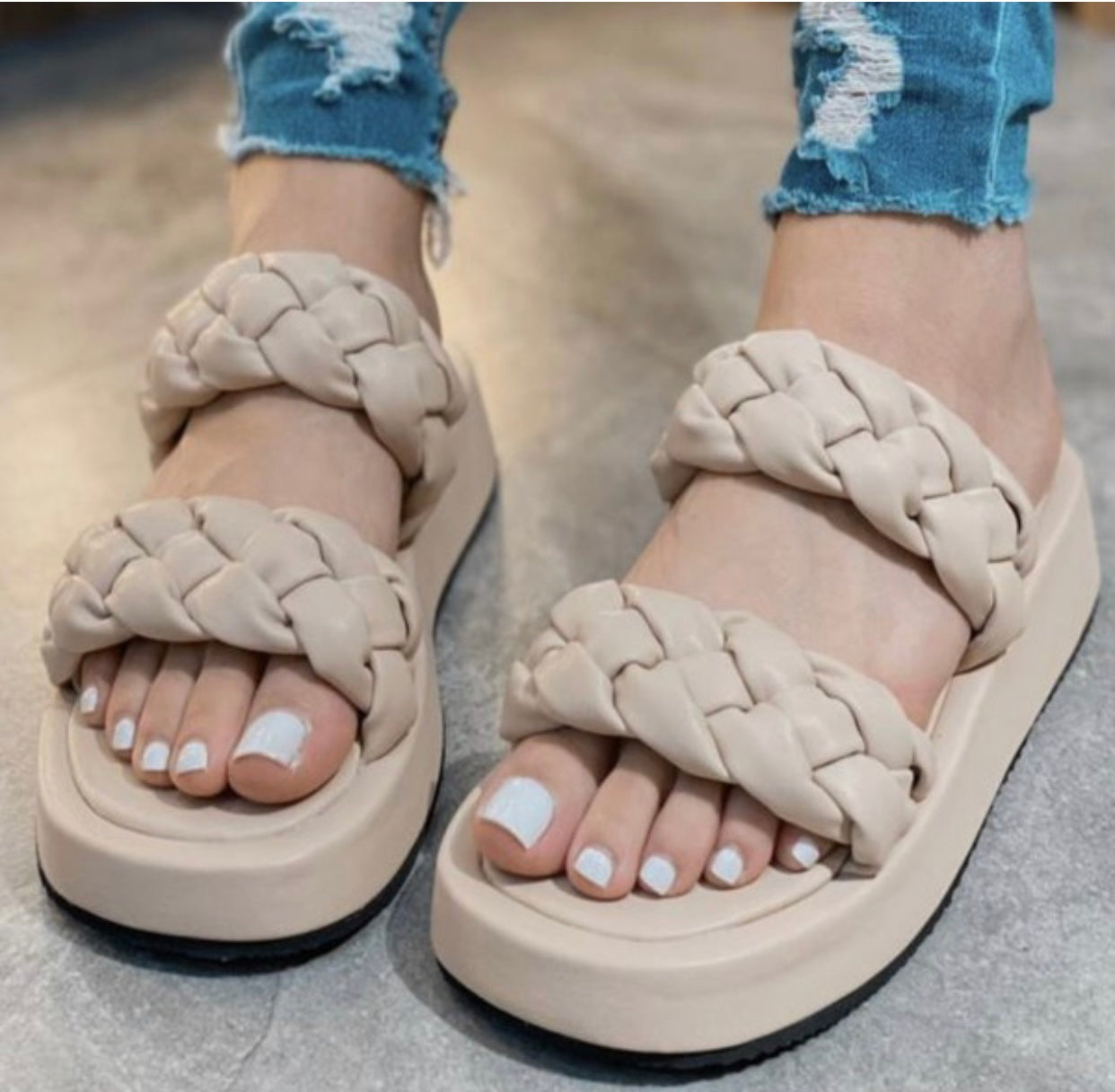 Platform Double Braided Sandals