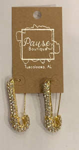 Thick gold encrusted safety pins