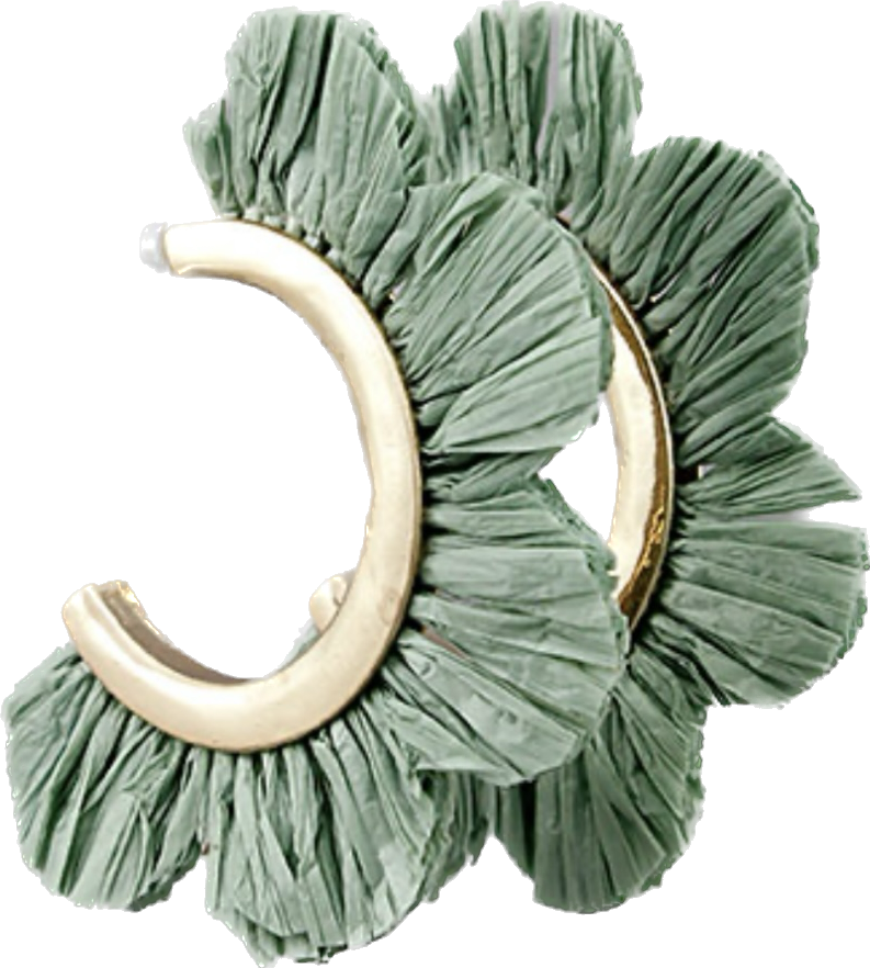 raffia flower lined hoop