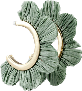 raffia flower lined hoop