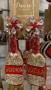 red and silver Vodka bottles