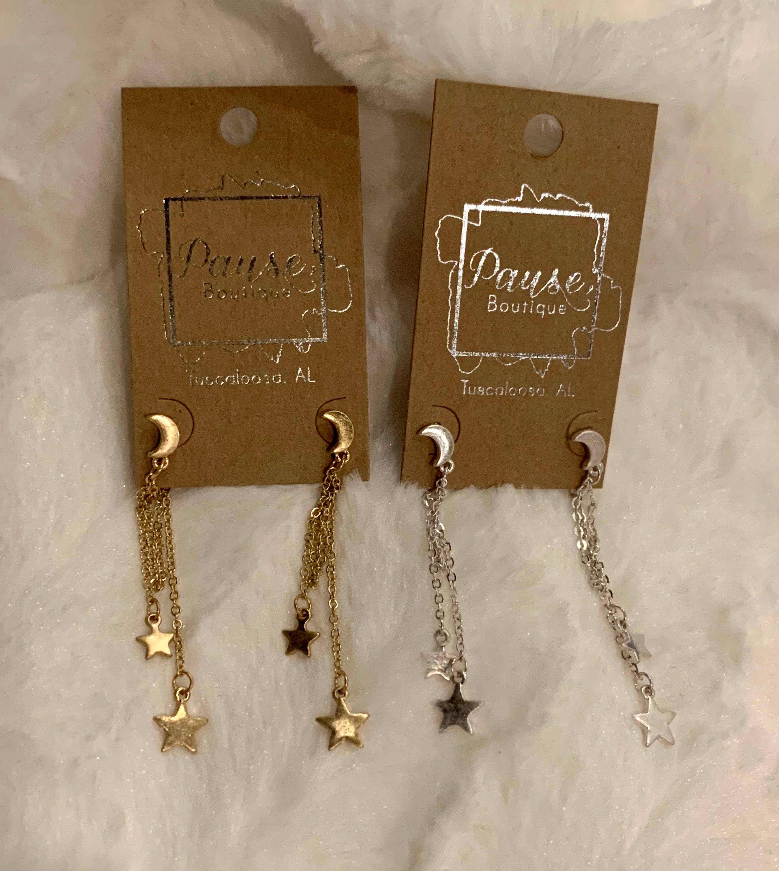 double chain moon & star strands