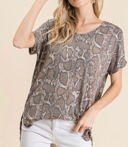 Loose fit snake tunic top