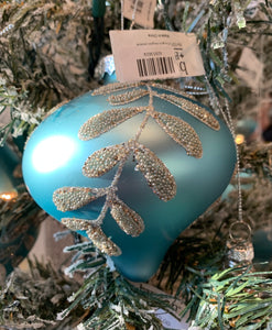 baby blue with white ornaments